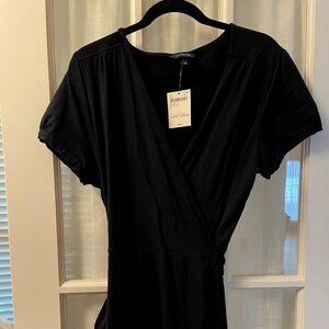 NWT Black Lands End True Wrap Dress size L
